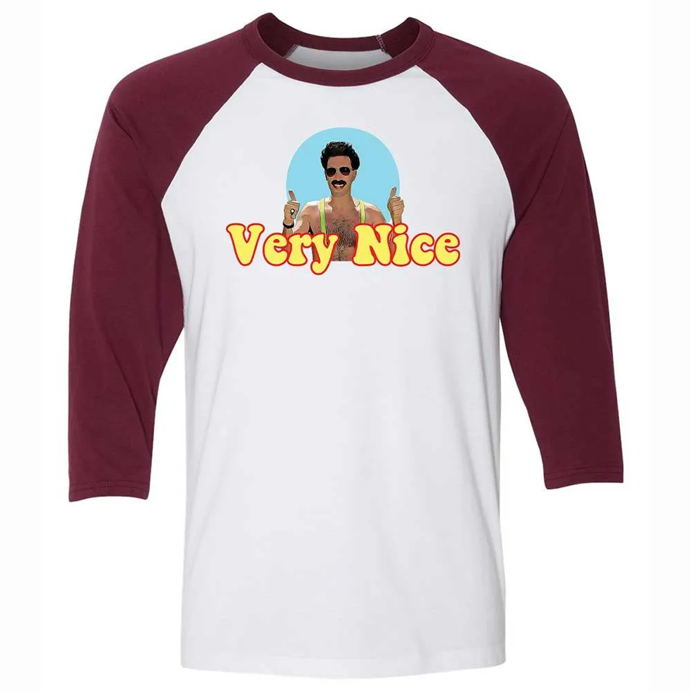 Unisex 3/4 Baseball Tee - E116GZS9 - White/Maroon - 7