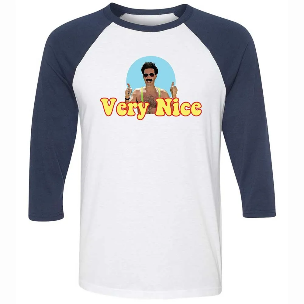 Unisex 3/4 Baseball Tee - E116GZS9 - White/Navy - 8