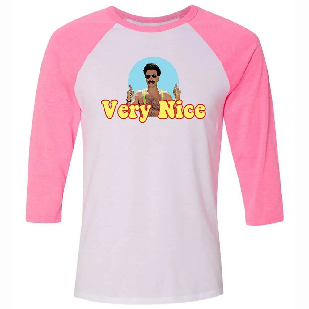 Unisex 3/4 Baseball Tee - E116GZS9 - White/Neon Pink - 12