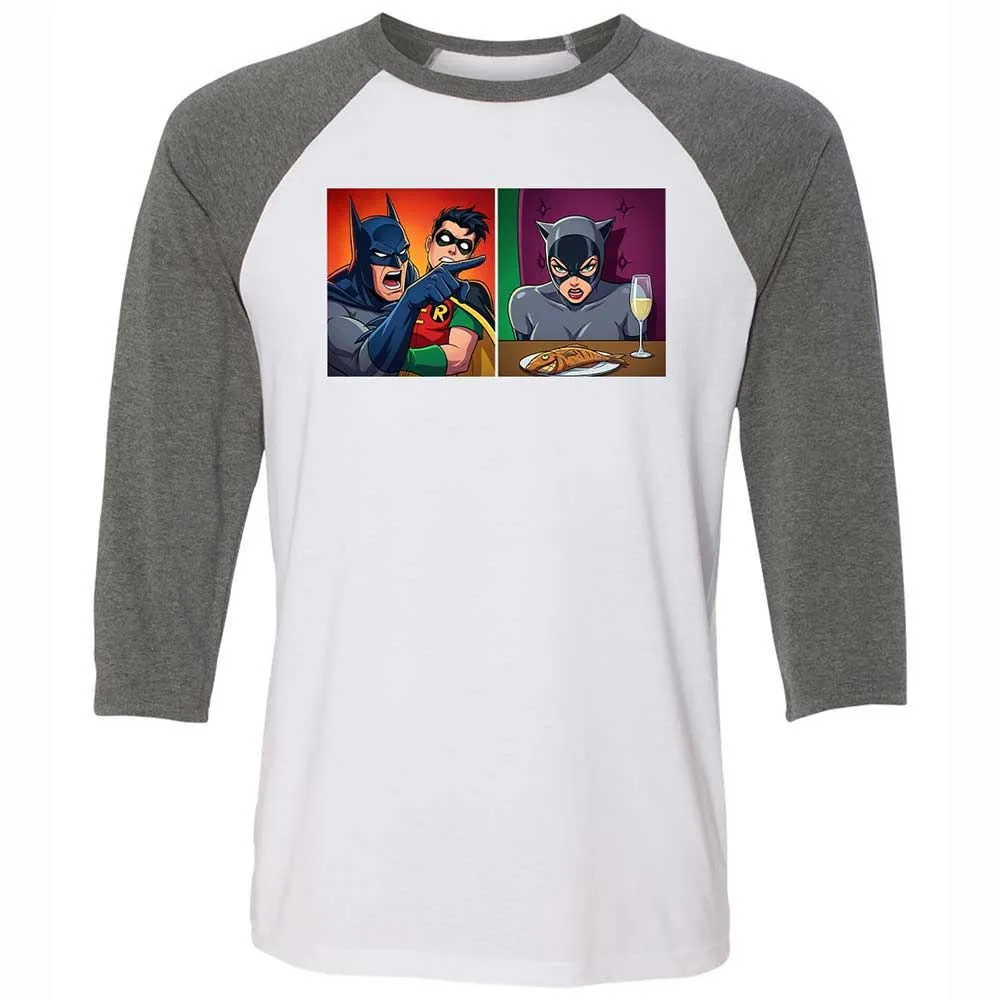 Bat Yelling at Catwoman - White/Deep Heather - 11
