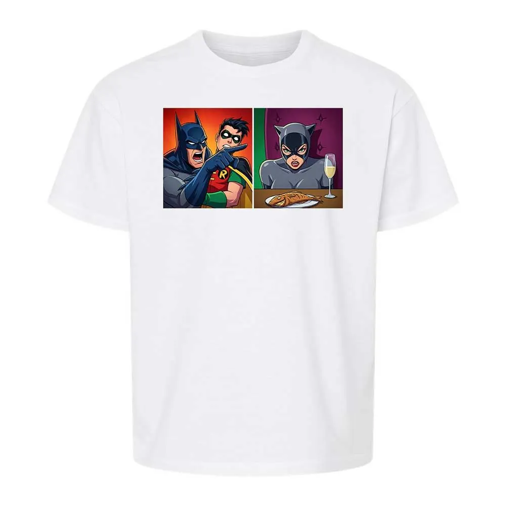 Bat Yelling at Catwoman - White - 5