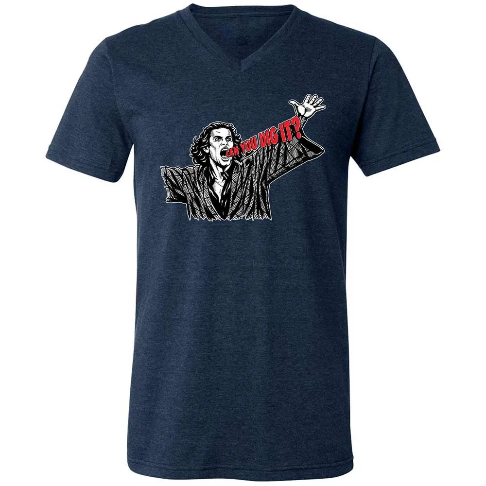 Unisex V-Neck T-Shirt - 3F9GJFQS - Heather Navy - 3