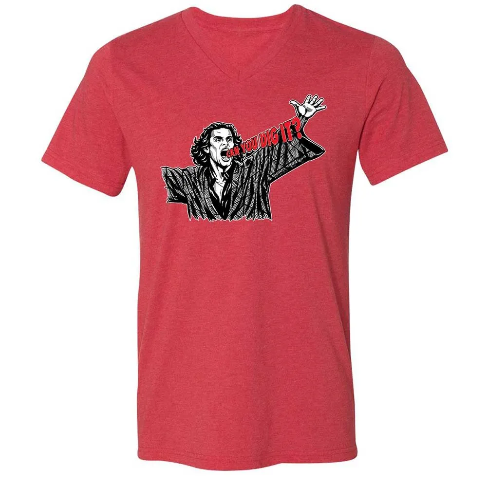 Unisex V-Neck T-Shirt - 3F9GJFQS - Heather Red - 7