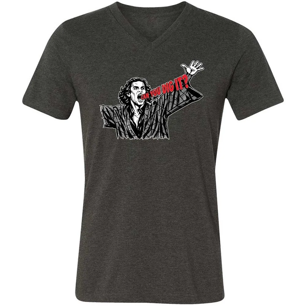 Unisex V-Neck T-Shirt - 3F9GJFQS - Dark Grey Heather - 9