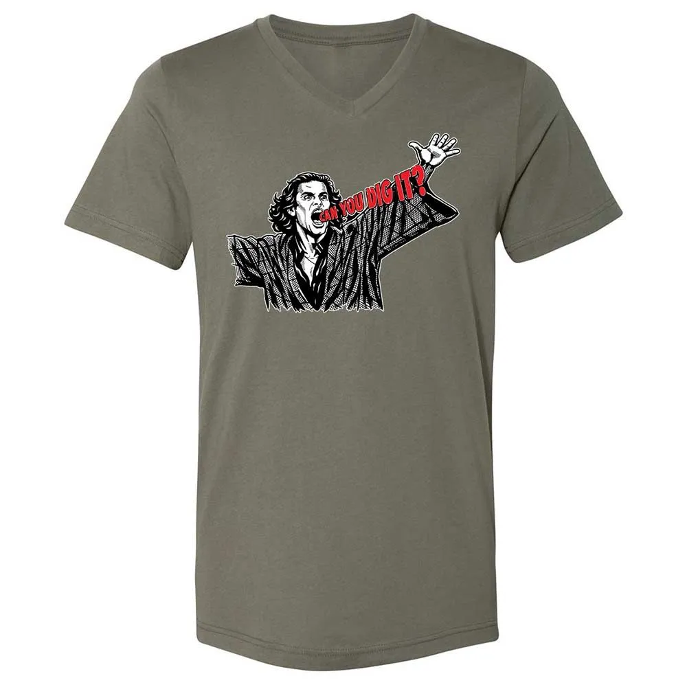 Unisex V-Neck T-Shirt - 3F9GJFQS - Military Green - 11