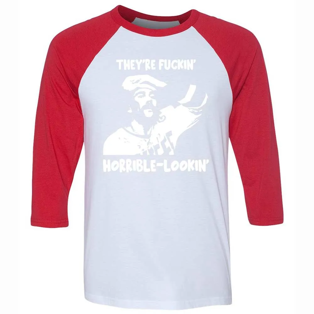 Unisex 3/4 Baseball Tee - DYE3NCBR - White/Red - 9