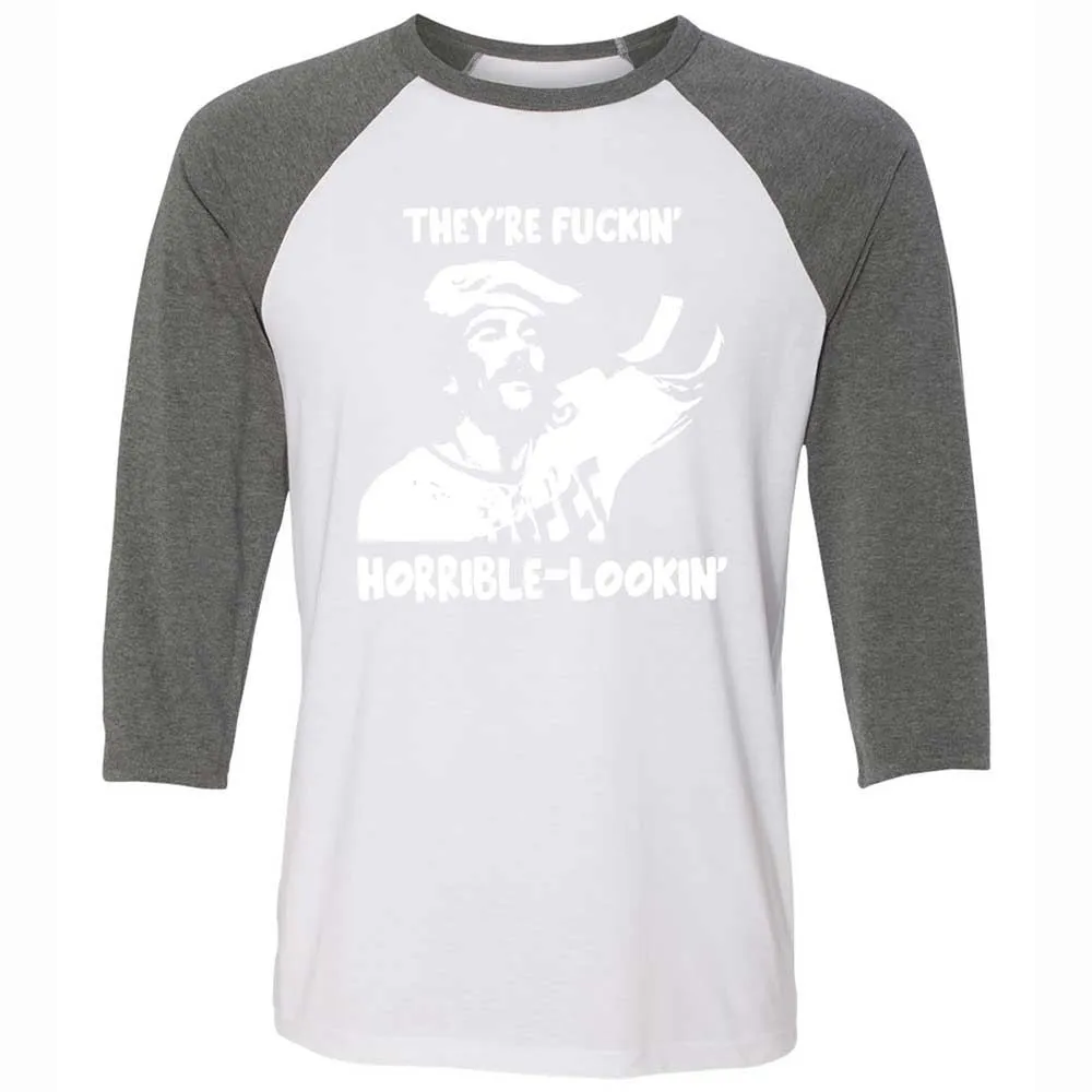 Unisex 3/4 Baseball Tee - DYE3NCBR - White/Deep Heather - 11