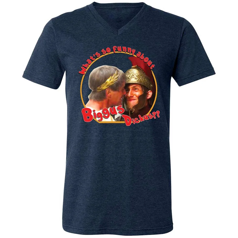 Unisex V-Neck T-Shirt - SU4ERRCC - Heather Navy - 3