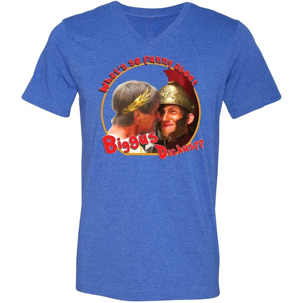 Unisex V-Neck T-Shirt - SU4ERRCC - Heather True Royal - 5