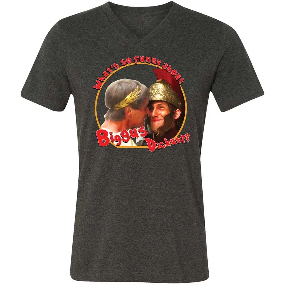 Unisex V-Neck T-Shirt - SU4ERRCC - Dark Grey Heather - 9
