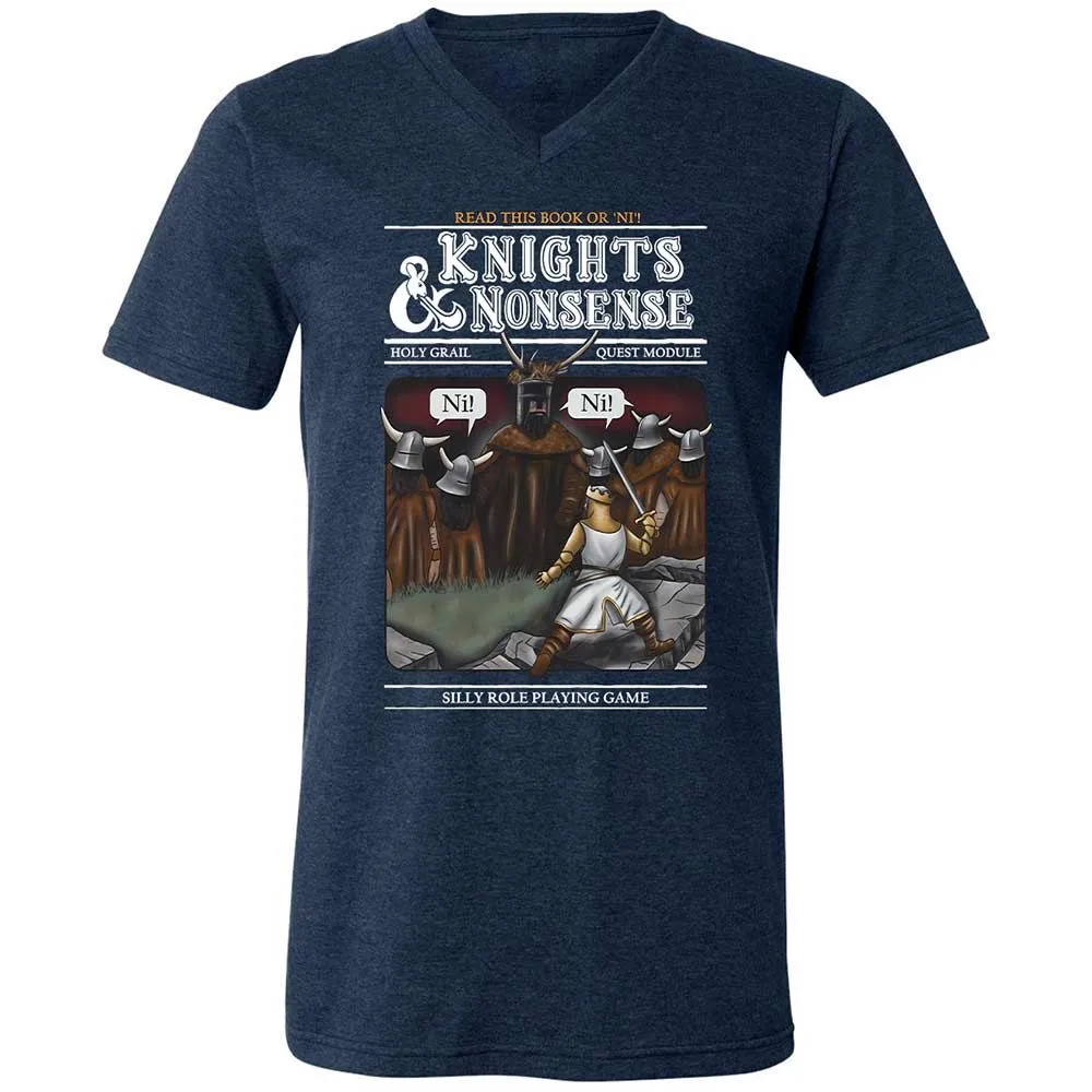 Unisex V-Neck T-Shirt - 8DRAX6KJ - Heather Navy - 3