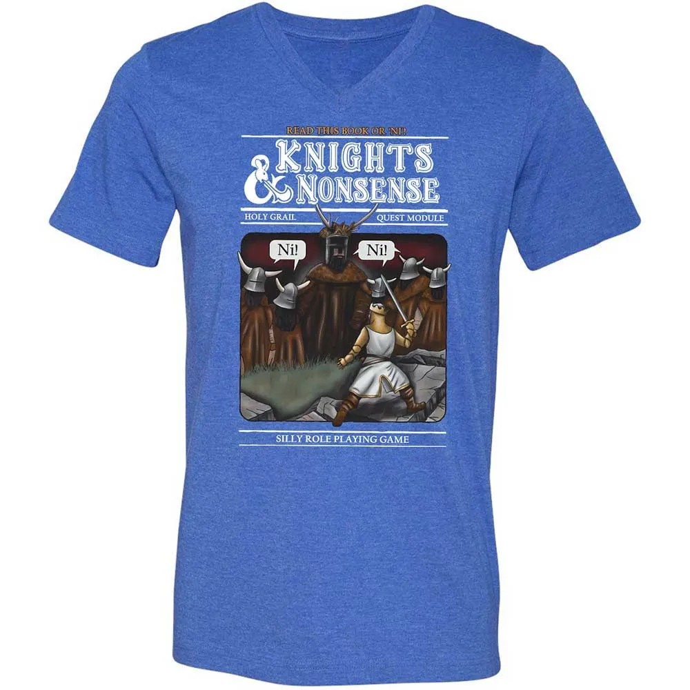 Unisex V-Neck T-Shirt - 8DRAX6KJ - Heather True Royal - 5