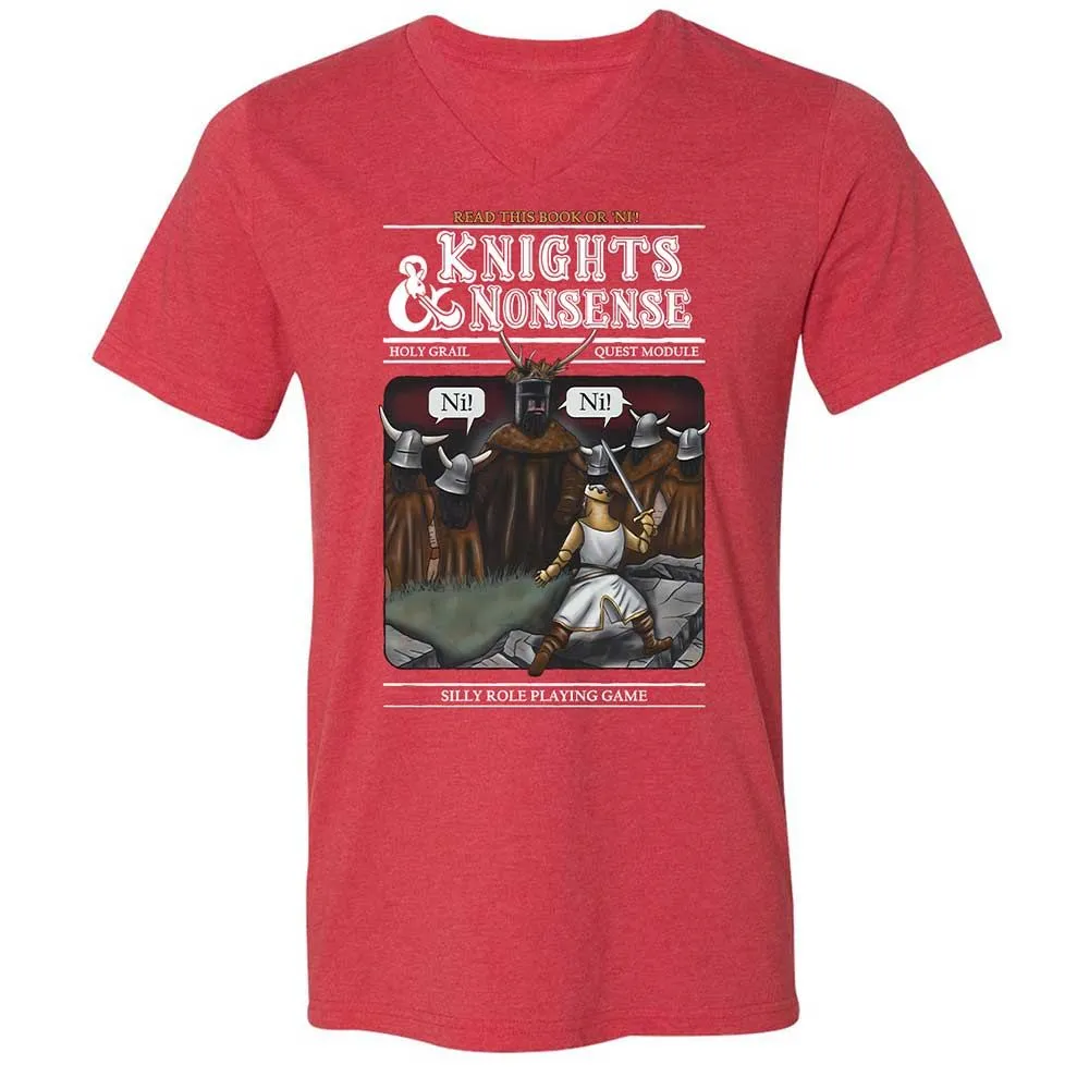 Unisex V-Neck T-Shirt - 8DRAX6KJ - Heather Red - 7