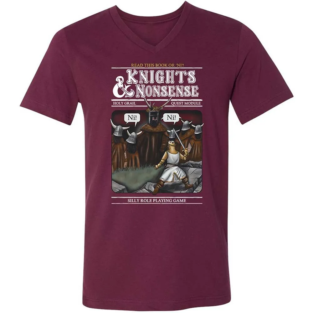 Unisex V-Neck T-Shirt - 8DRAX6KJ - Maroon - 8
