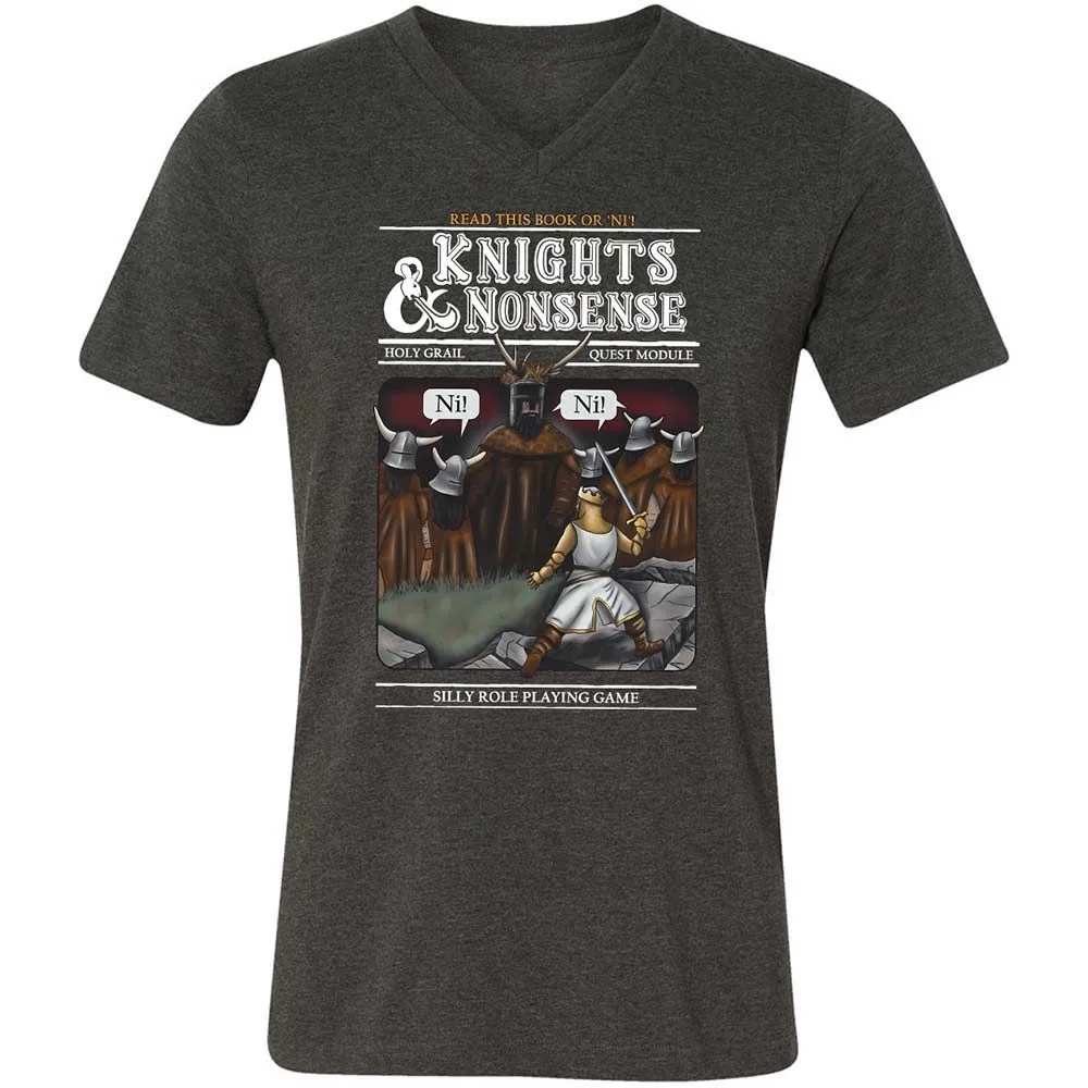 Unisex V-Neck T-Shirt - 8DRAX6KJ - Dark Grey Heather - 9