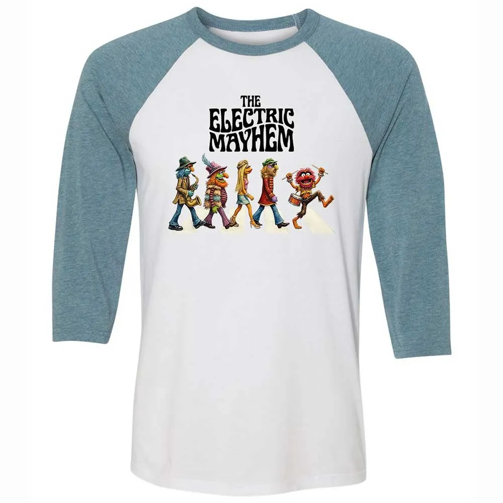 Unisex 3/4 Baseball Tee - 6M6W1B43 - White/Denim - 3
