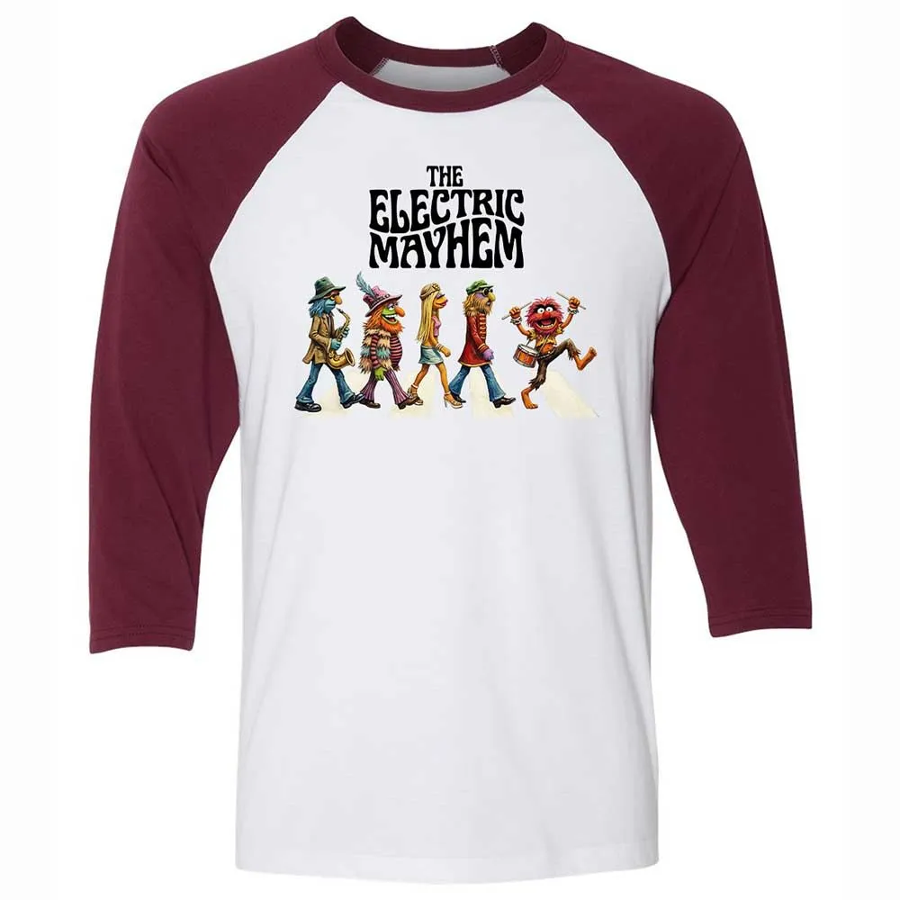 Unisex 3/4 Baseball Tee - 6M6W1B43 - White/Maroon - 7