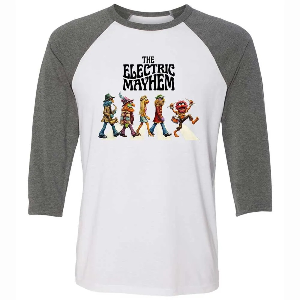 Unisex 3/4 Baseball Tee - 6M6W1B43 - White/Deep Heather - 11