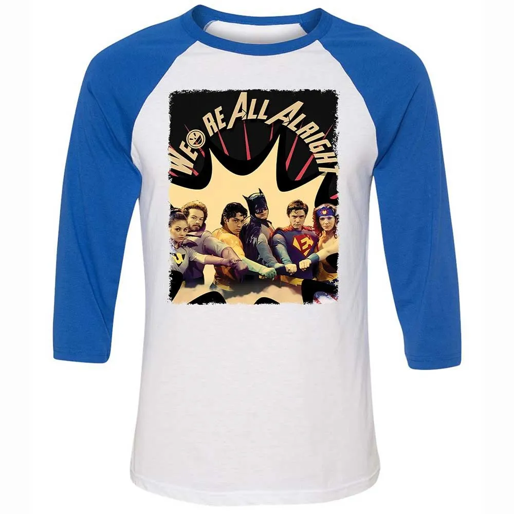Unisex 3/4 Baseball Tee - J55144CC - White/True Royal - 10