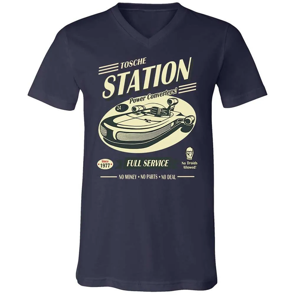 Unisex V-Neck T-Shirt - 83EFXEJU - Navy - 2