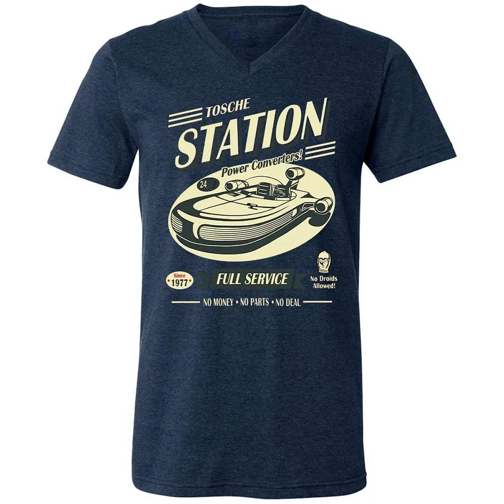 Unisex V-Neck T-Shirt - 83EFXEJU - Heather Navy - 3