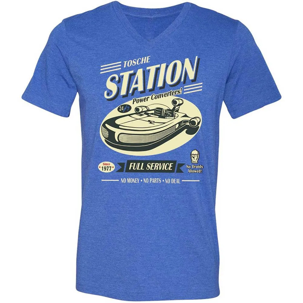 Unisex V-Neck T-Shirt - 83EFXEJU - Heather True Royal - 5