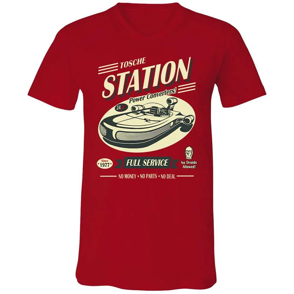 Unisex V-Neck T-Shirt - 83EFXEJU - Red - 6