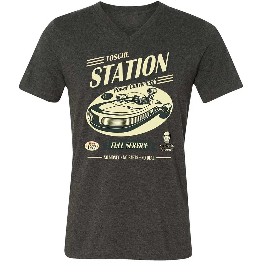 Unisex V-Neck T-Shirt - 83EFXEJU - Dark Grey Heather - 9