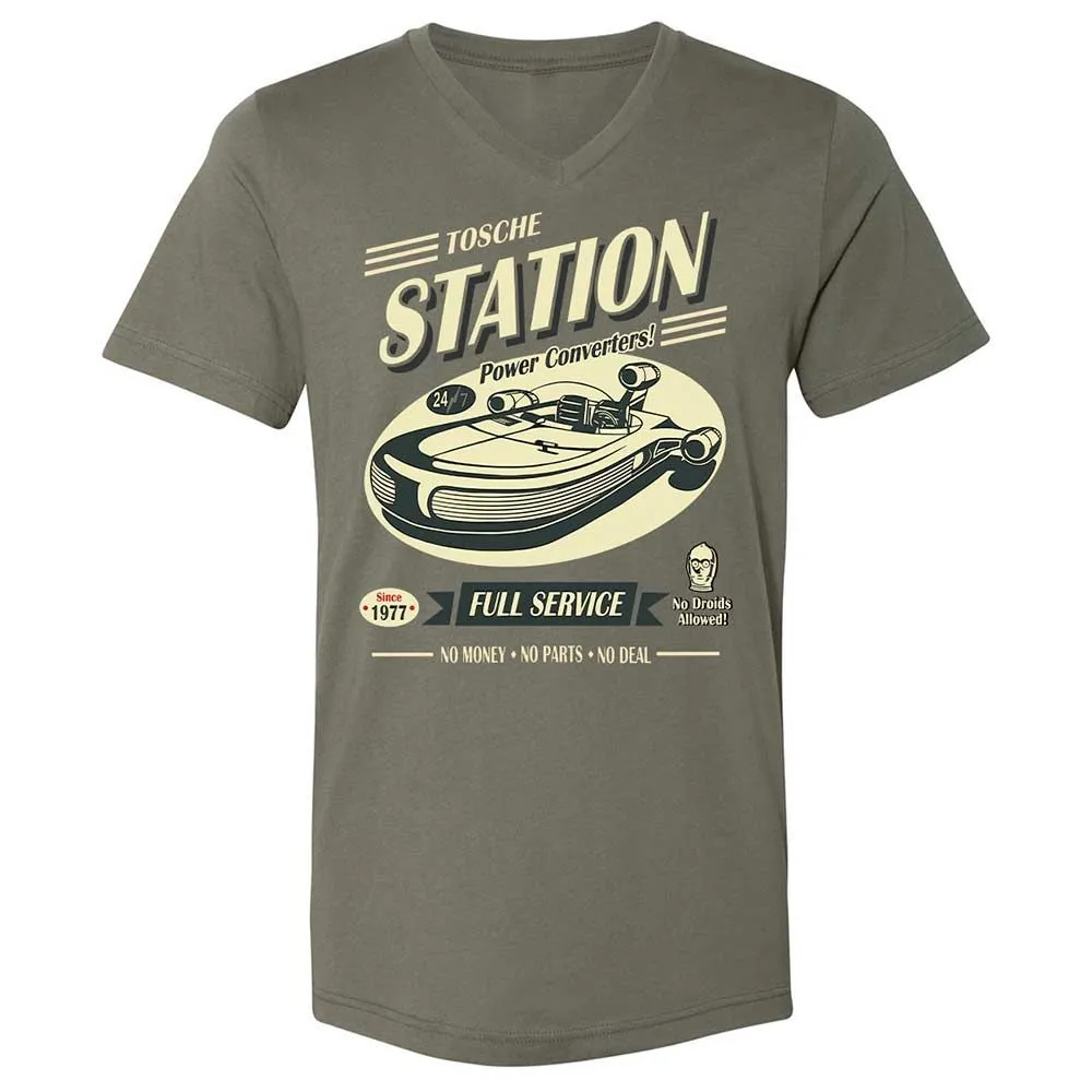 Unisex V-Neck T-Shirt - 83EFXEJU - Military Green - 11