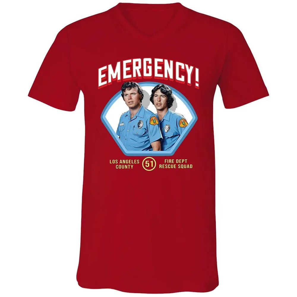 Unisex V-Neck T-Shirt - QABHDMRG - Red - 5