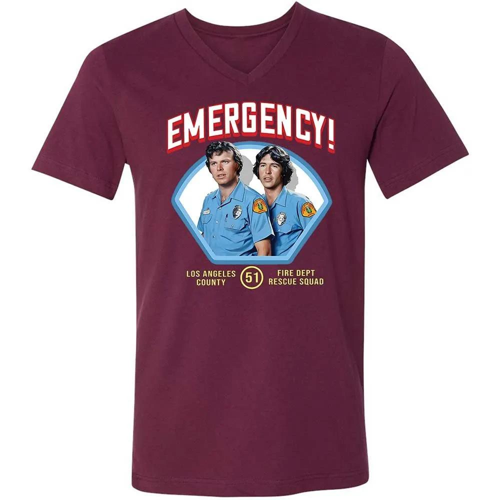 Unisex V-Neck T-Shirt - QABHDMRG - Maroon - 14