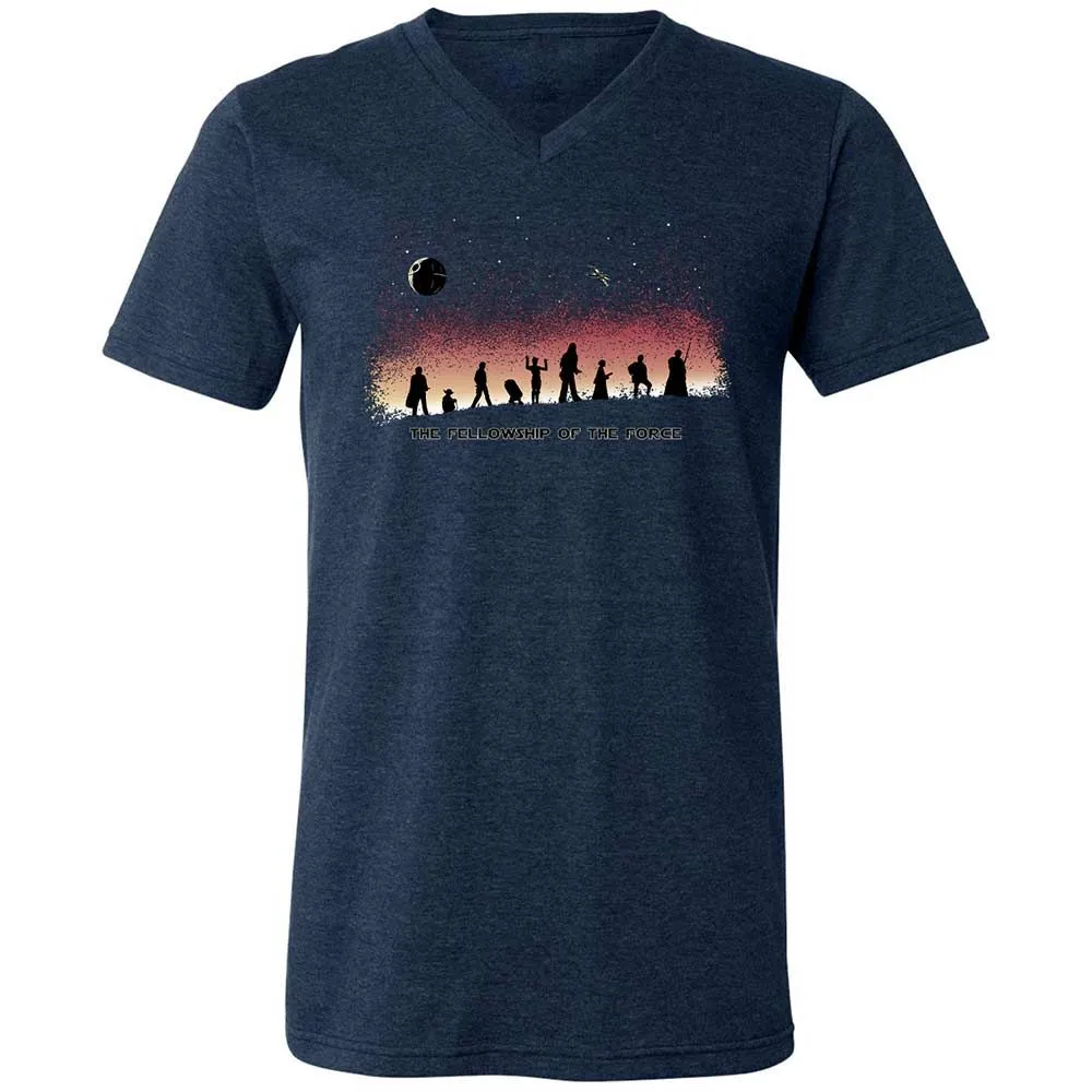 Unisex V-Neck T-Shirt - GEMM24Z9 - Heather Navy - 3
