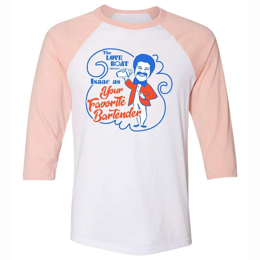 Unisex 3/4 Baseball Tee - PTPPZYCK - White/Heather Peach - 5