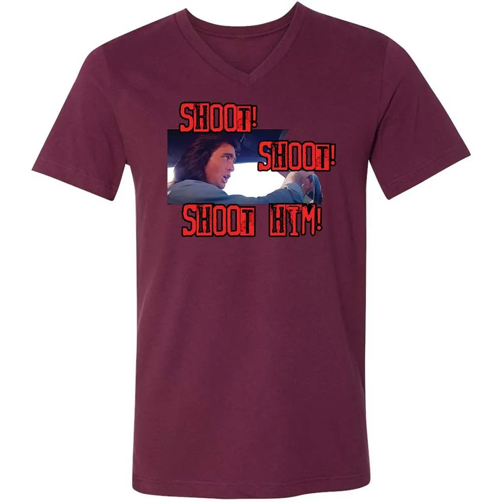 Unisex V-Neck T-Shirt - V51U6G3Y - Maroon - 14