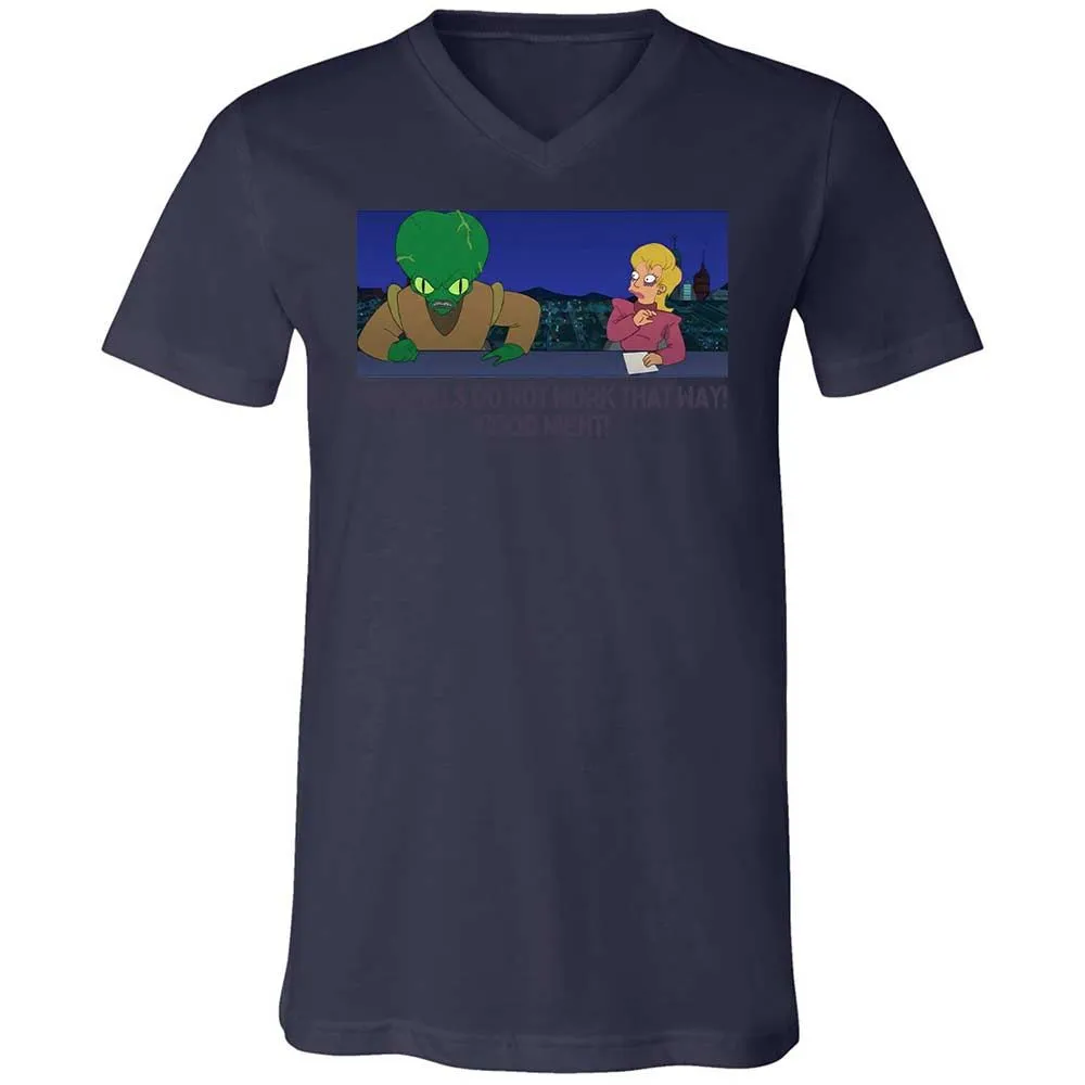 Unisex V-Neck T-Shirt - J9YV6QZ2 - Navy - 12