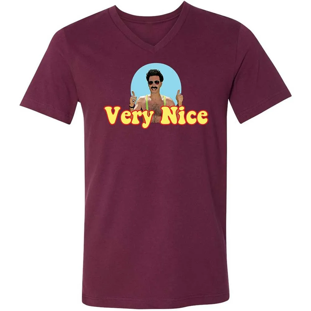 Unisex V-Neck T-Shirt - 26JEALWZ - Maroon - 14