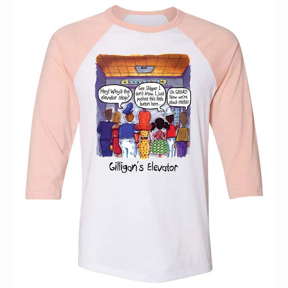 Unisex 3/4 Baseball Tee - M8NS976U - White/Heather Peach - 5
