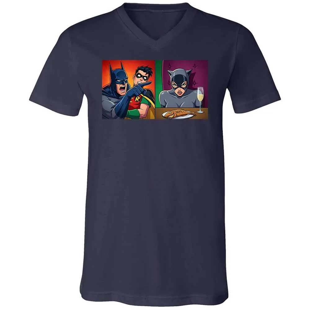 Bat Yelling at Catwoman - Navy - 2