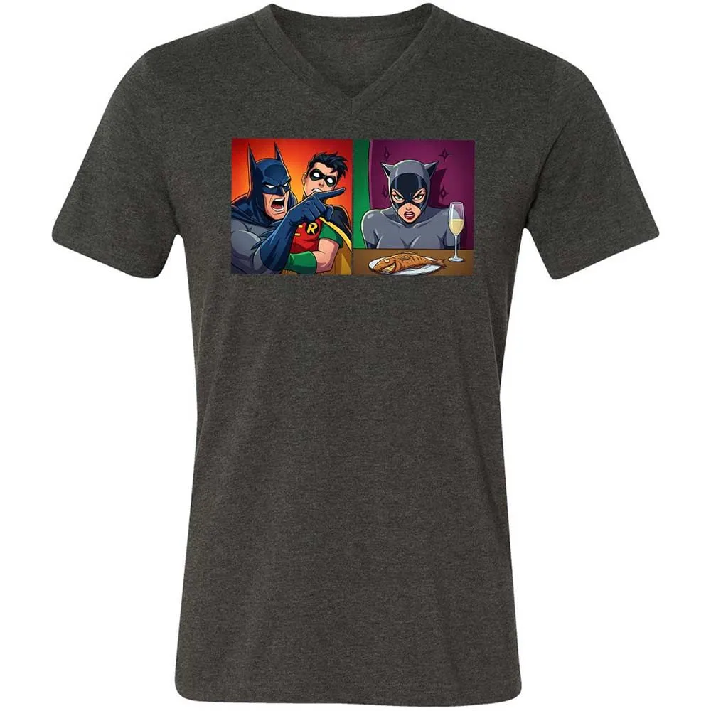 Bat Yelling at Catwoman - Dark Grey Heather - 9