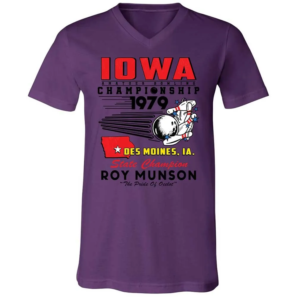 Unisex V-Neck T-Shirt - B6SGJ9QN - Team Purple - 10