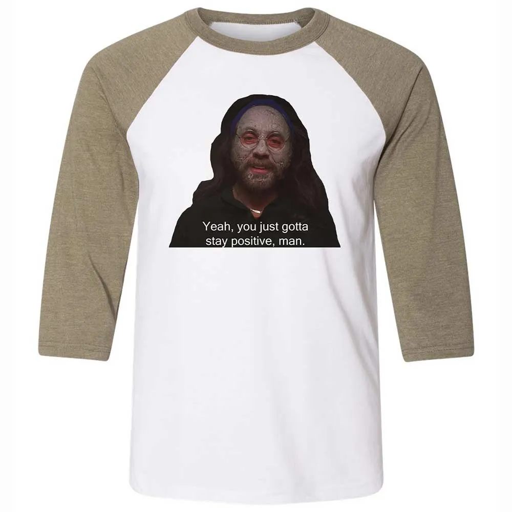 Unisex 3/4 Baseball Tee - 4ANX1L23 - White/Heather Olive - 4