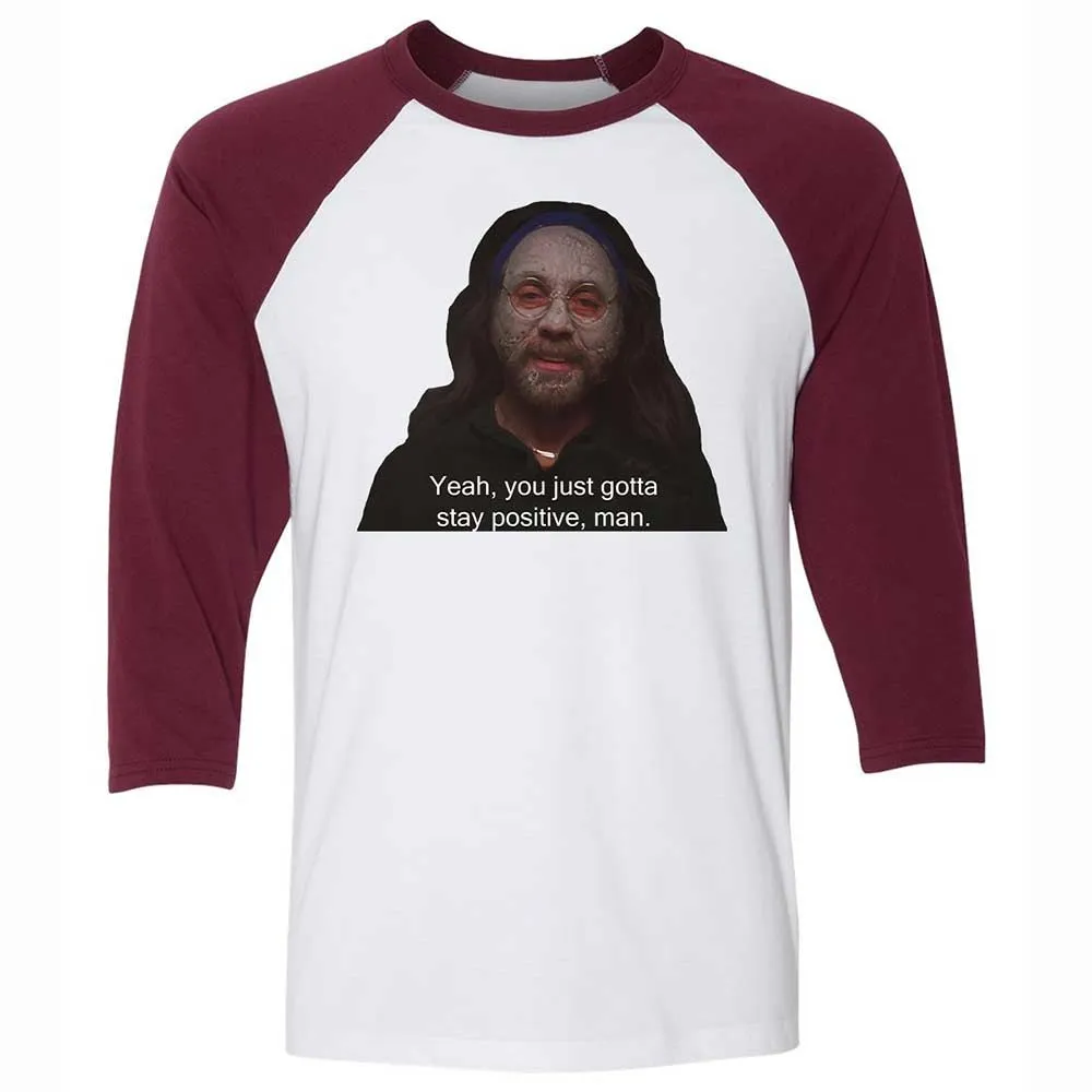 Unisex 3/4 Baseball Tee - 4ANX1L23 - White/Maroon - 7
