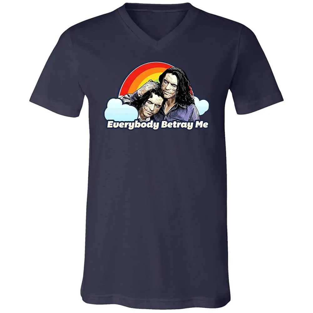 Unisex V-Neck T-Shirt - CZCXWZ7F - Navy - 2