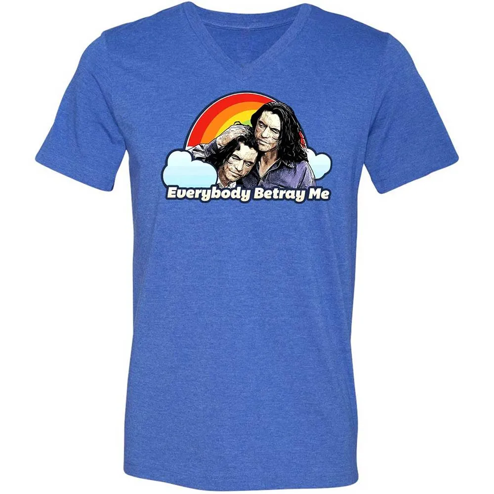 Unisex V-Neck T-Shirt - CZCXWZ7F - Heather True Royal - 5
