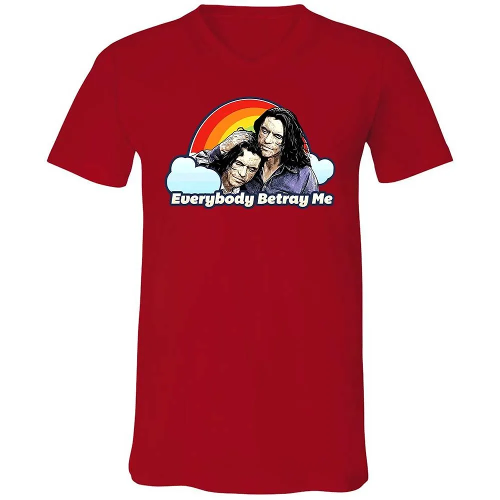 Unisex V-Neck T-Shirt - CZCXWZ7F - Red - 6