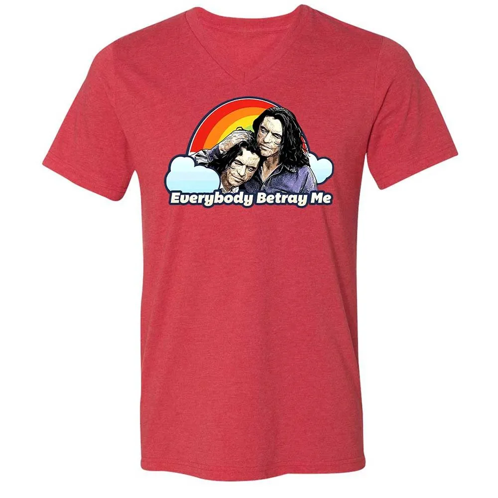 Unisex V-Neck T-Shirt - CZCXWZ7F - Heather Red - 7