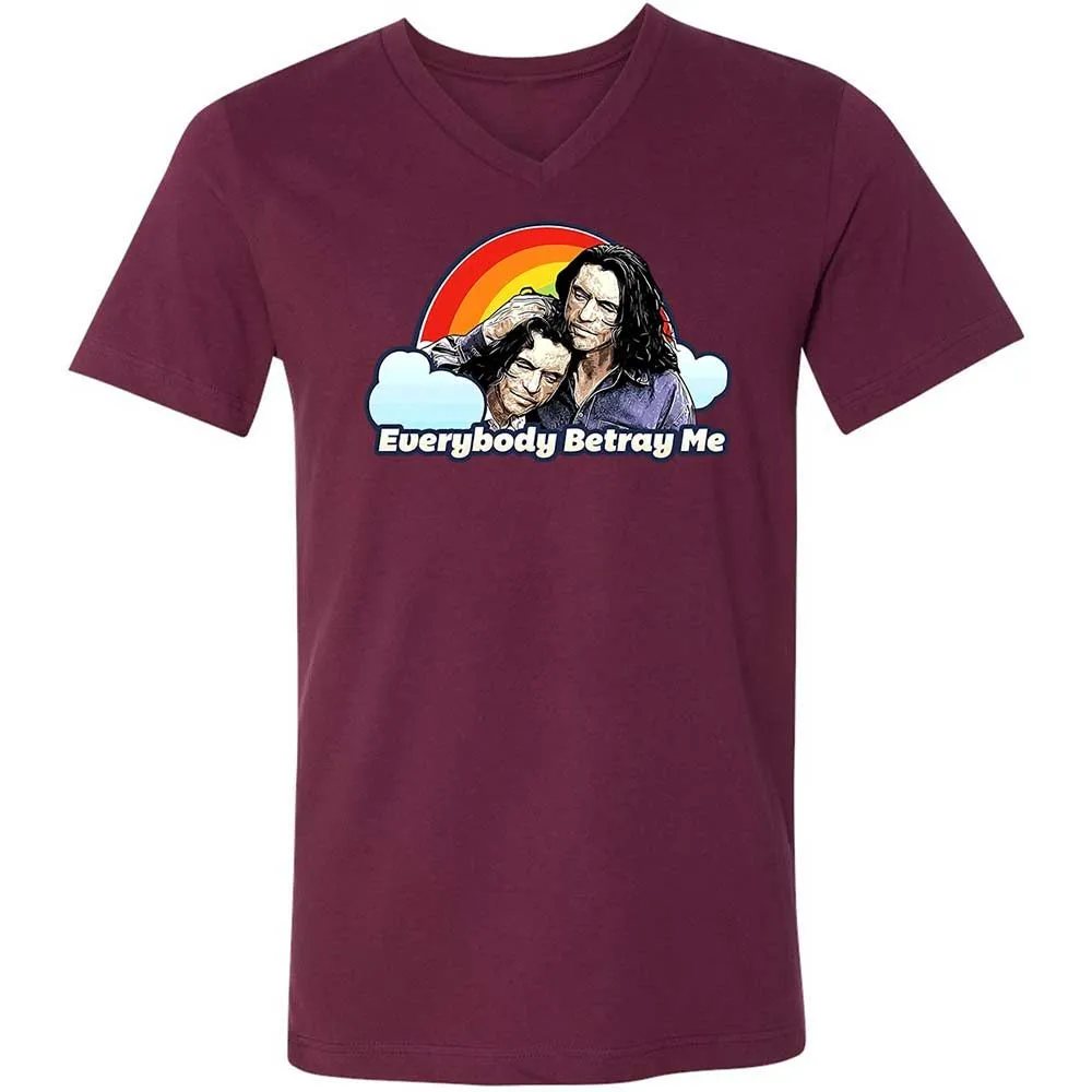 Unisex V-Neck T-Shirt - CZCXWZ7F - Maroon - 8