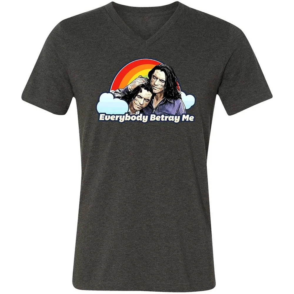 Unisex V-Neck T-Shirt - CZCXWZ7F - Dark Grey Heather - 9