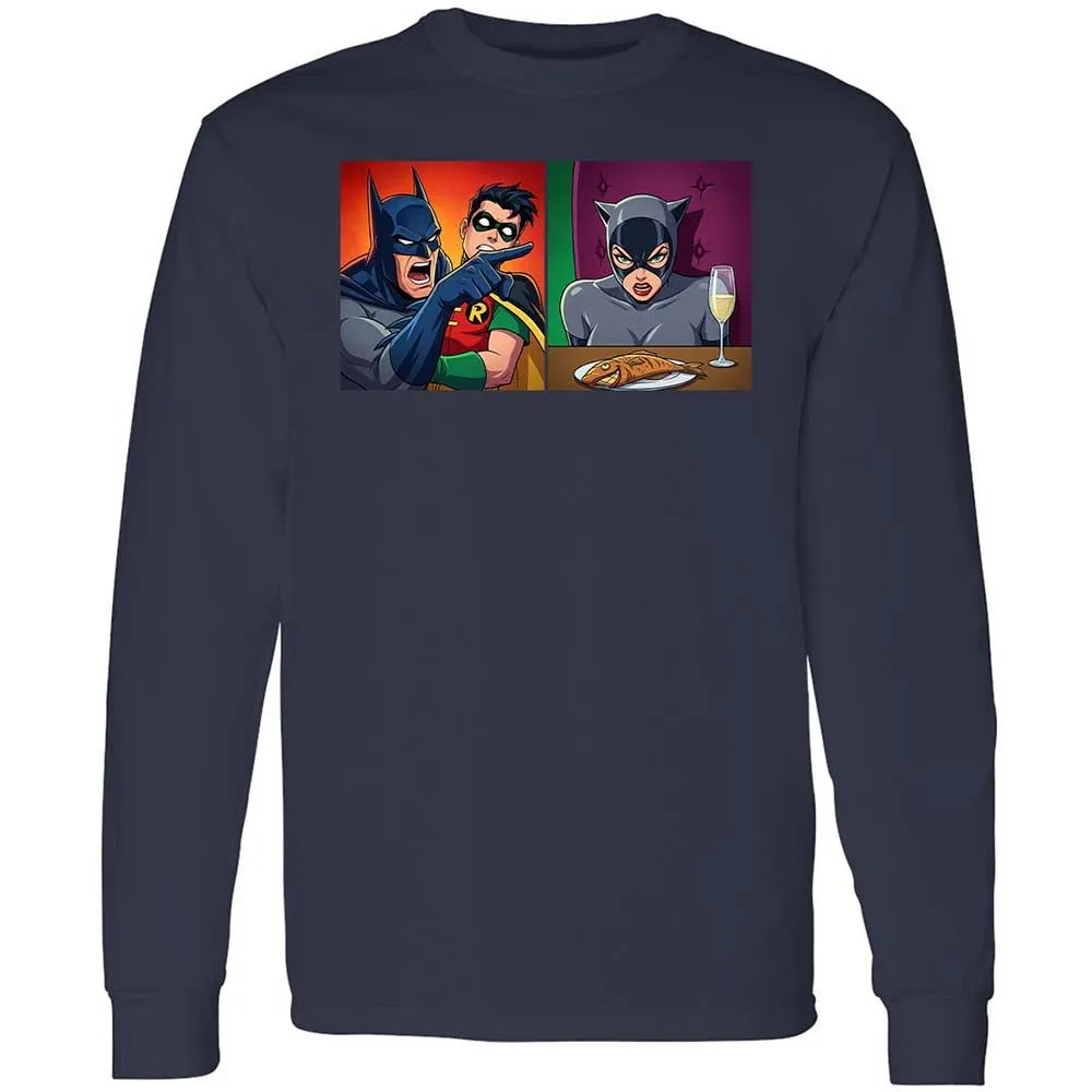 Bat Yelling at Catwoman - Navy - 2