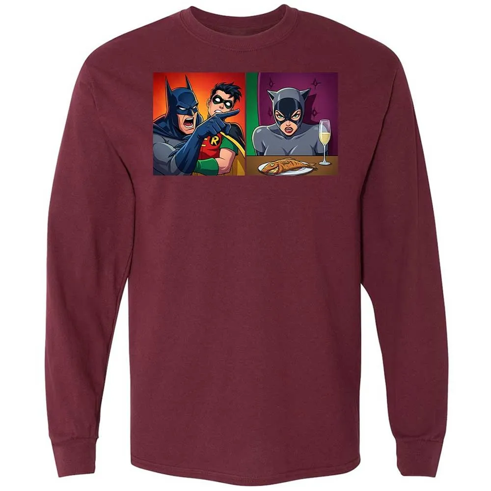 Bat Yelling at Catwoman - Maroon - 6